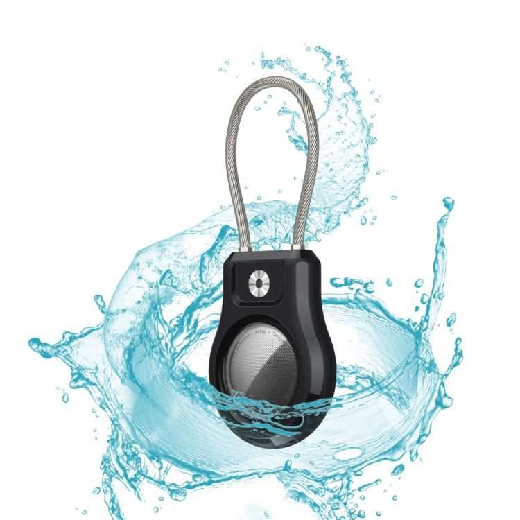 For AirTag 2nd Gen / AirTag 1st Gen Positioning Tracker Steel Wire Hook Waterproof Pro ... (Black)