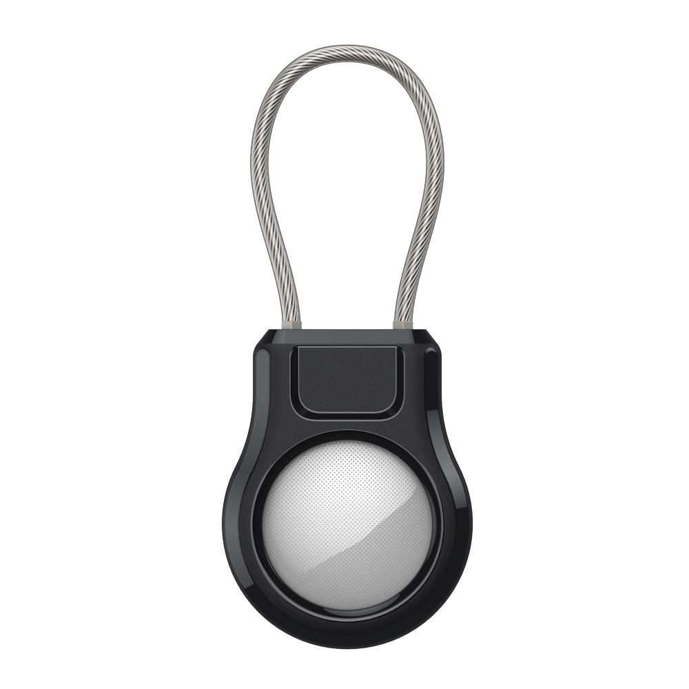 For AirTag 2nd Gen / AirTag 1st Gen Positioning Tracker Steel Wire Hook Waterproof Pro ... (Black)