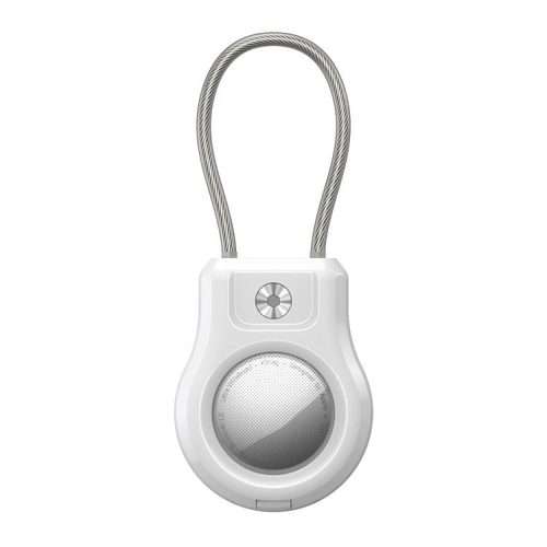 For AirTag 2nd Gen / AirTag 1st Gen Positioning Tracker Steel Wire Hook Waterproof Pro ... (White)