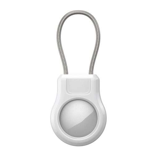 For AirTag 2nd Gen / AirTag 1st Gen Positioning Tracker Steel Wire Hook Waterproof Pro ... (White)