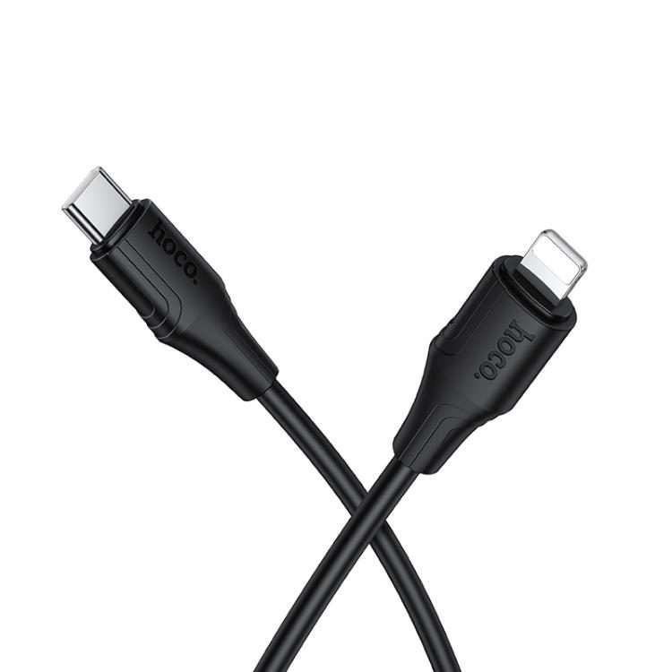 hoco X124 USB-C / Type-C to 8 Pin Bien PD27W Silicone Charging Data Cable, Length: 1m(Black)