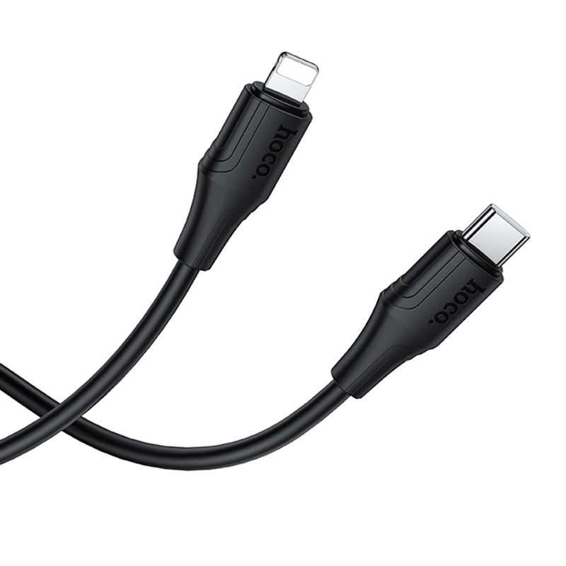 hoco X124 USB-C / Type-C to 8 Pin Bien PD27W Silicone Charging Data Cable, Length: 1m(Black)