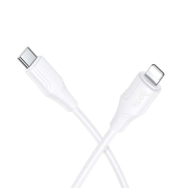 hoco X124 USB-C / Type-C to 8 Pin Bien PD27W Silicone Charging Data Cable, Length: 1m(White)