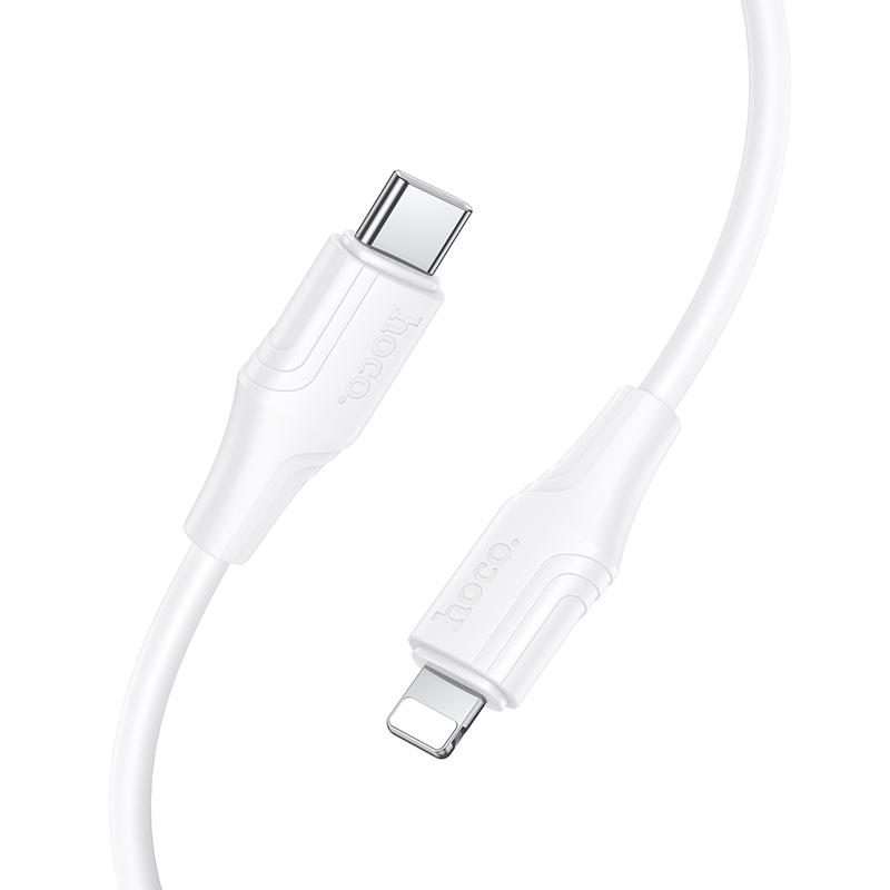 hoco X124 USB-C / Type-C to 8 Pin Bien PD27W Silicone Charging Data Cable, Length: 1m(White)