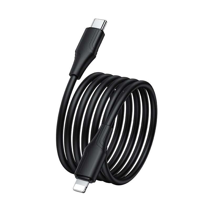 hoco X124 USB-C / Type-C to 8 Pin Bien PD27W Silicone Charging Data Cable, Length: 1m(White)