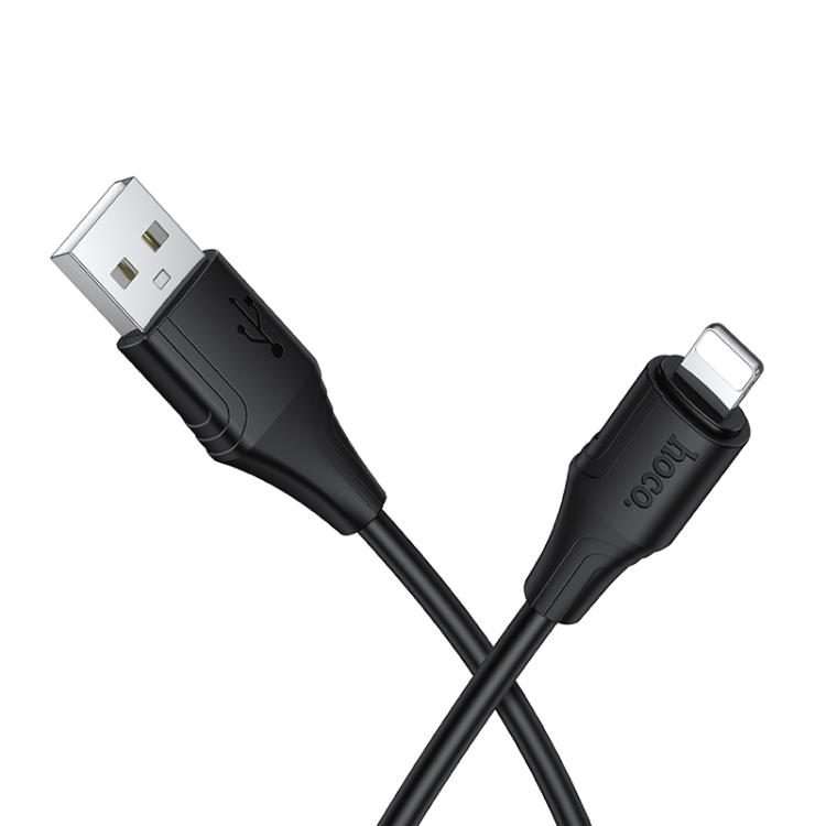 hoco X124 USB-A to 8 Pin Bien 2.4A Silicone Charging Data Cable, Length: 1m(Black)