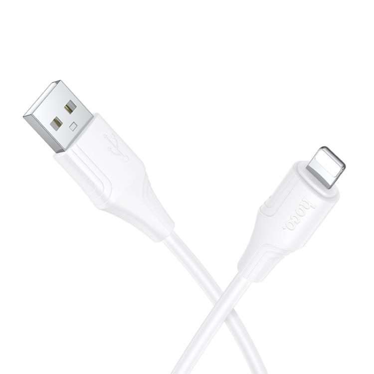 hoco X124 USB-A to 8 Pin Bien 2.4A Silicone Charging Data Cable, Length: 1m(White)