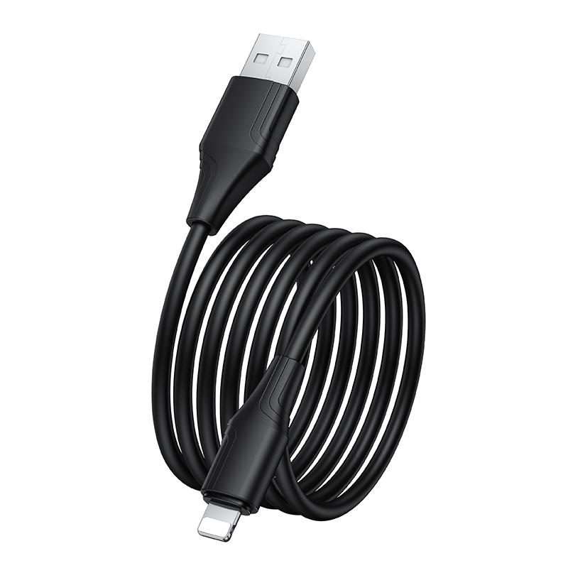 hoco X124 USB-A to 8 Pin Bien 2.4A Silicone Charging Data Cable, Length: 1m(White)