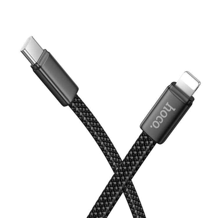 hoco X125 USB-C / Type-C to 8 Pin Exceso PD30W Charging Data Cable, Length: 1m(Black)
