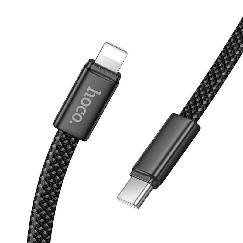 hoco X125 USB-C / Type-C to 8 Pin Exceso PD30W Charging Data Cable, Length: 1m(Black)