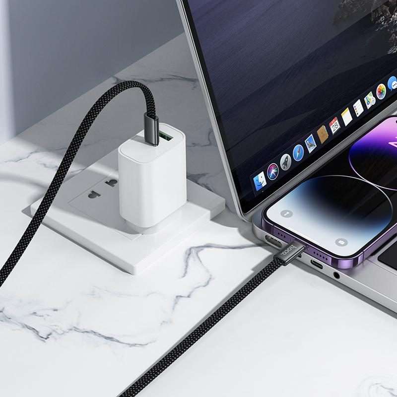 hoco X125 USB-C / Type-C to 8 Pin Exceso PD30W Charging Data Cable, Length: 1m(Black)