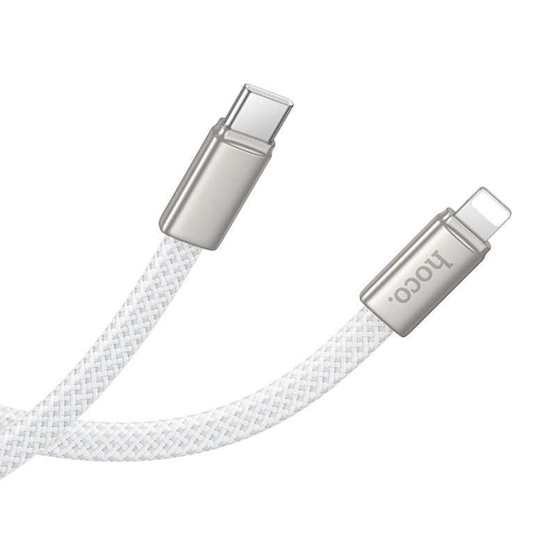 hoco X125 USB-C / Type-C to 8 Pin Exceso PD30W Charging Data Cable, Length: 1m(White)