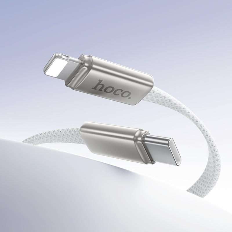 hoco X125 USB-C / Type-C to 8 Pin Exceso PD30W Charging Data Cable, Length: 1m(White)