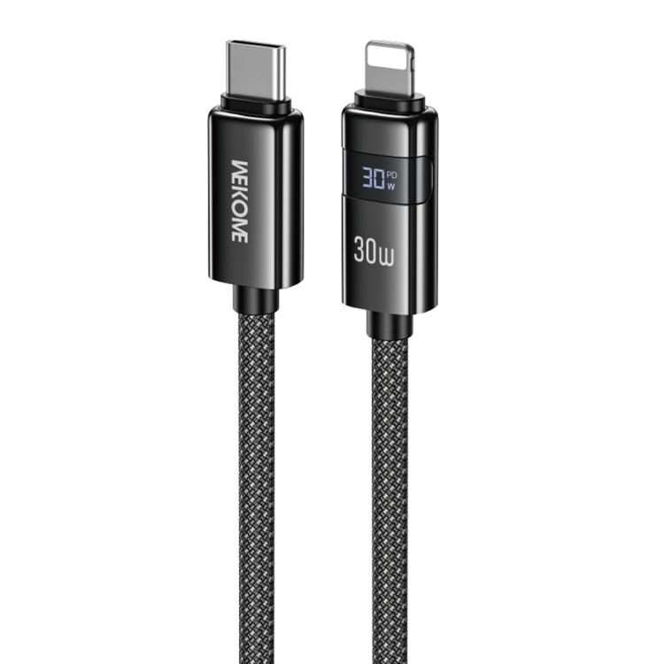 WK WDC-104 Raython 2 Digital Display 30W Type-C to 8 Pin Fast Charging Data Cable, Len ... (Black)