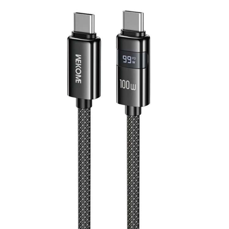 WK WDC-105 Raython 2 Digital Display 100W Type-C to Type-C Fast Charging Data Cable, L ... (Black)