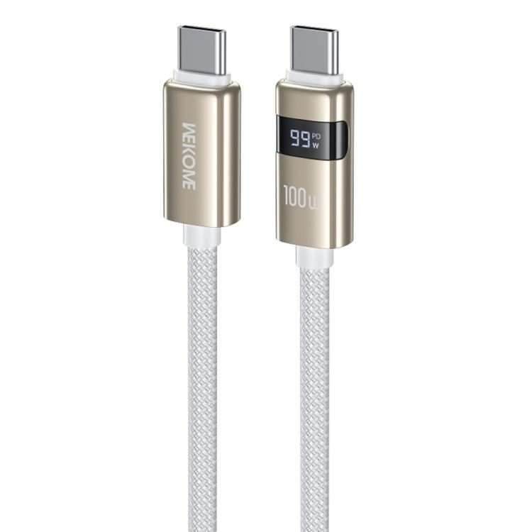 WK WDC-105 Raython 2 Digital Display 100W Type-C to Type-C Fast Charging Data Cable, L ... (White)