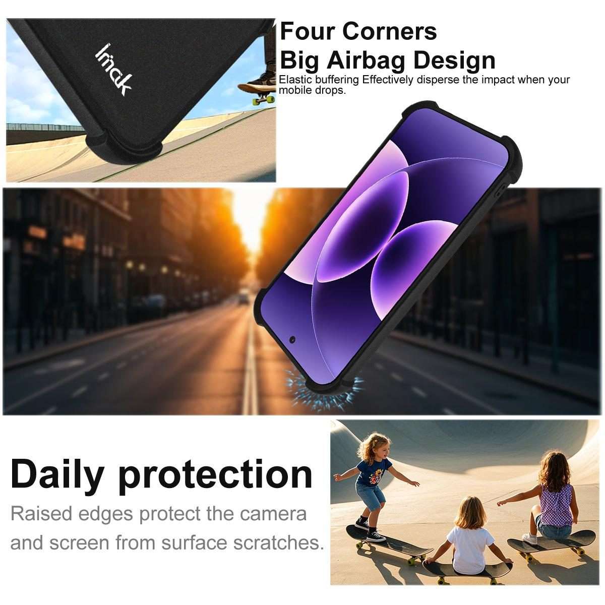 For Xiaomi 17 Pro imak Shockproof Airbag TPU Phone Case(Matte Black)