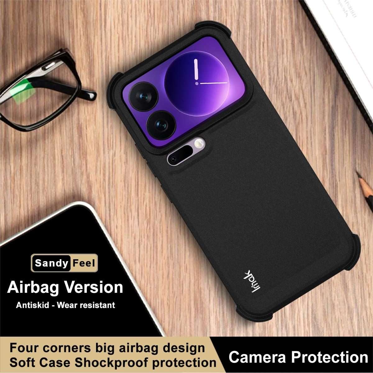 For Xiaomi 17 Pro imak Shockproof Airbag TPU Phone Case(Matte Black)
