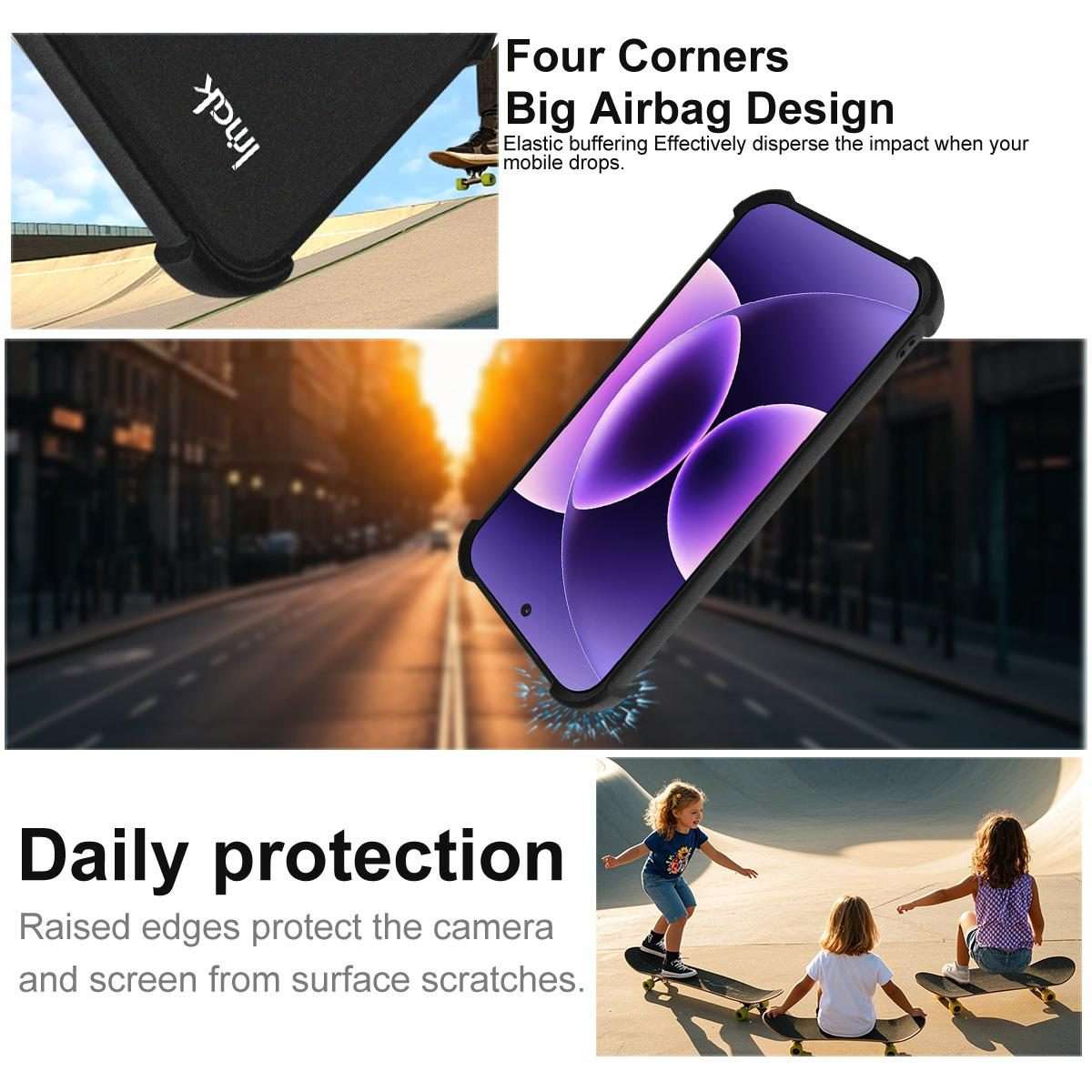 For Xiaomi 17 Pro Max imak Shockproof Airbag TPU Phone Case(Matte Black)