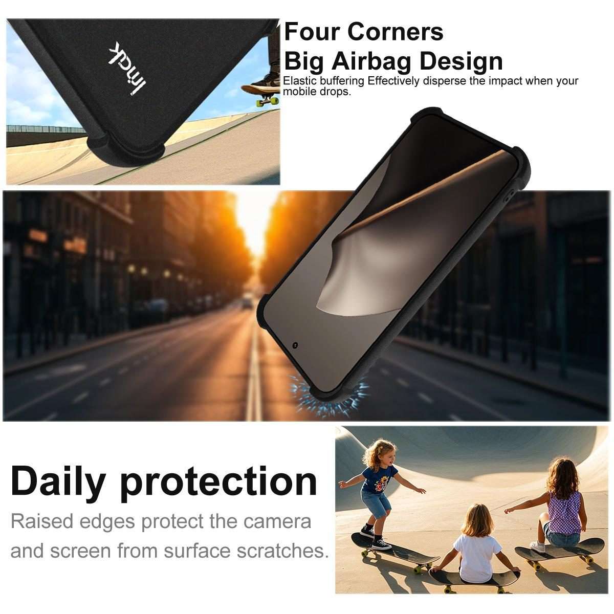 For Xiaomi 15T Pro 5G imak Shockproof Airbag TPU Phone Case(Matte Black)