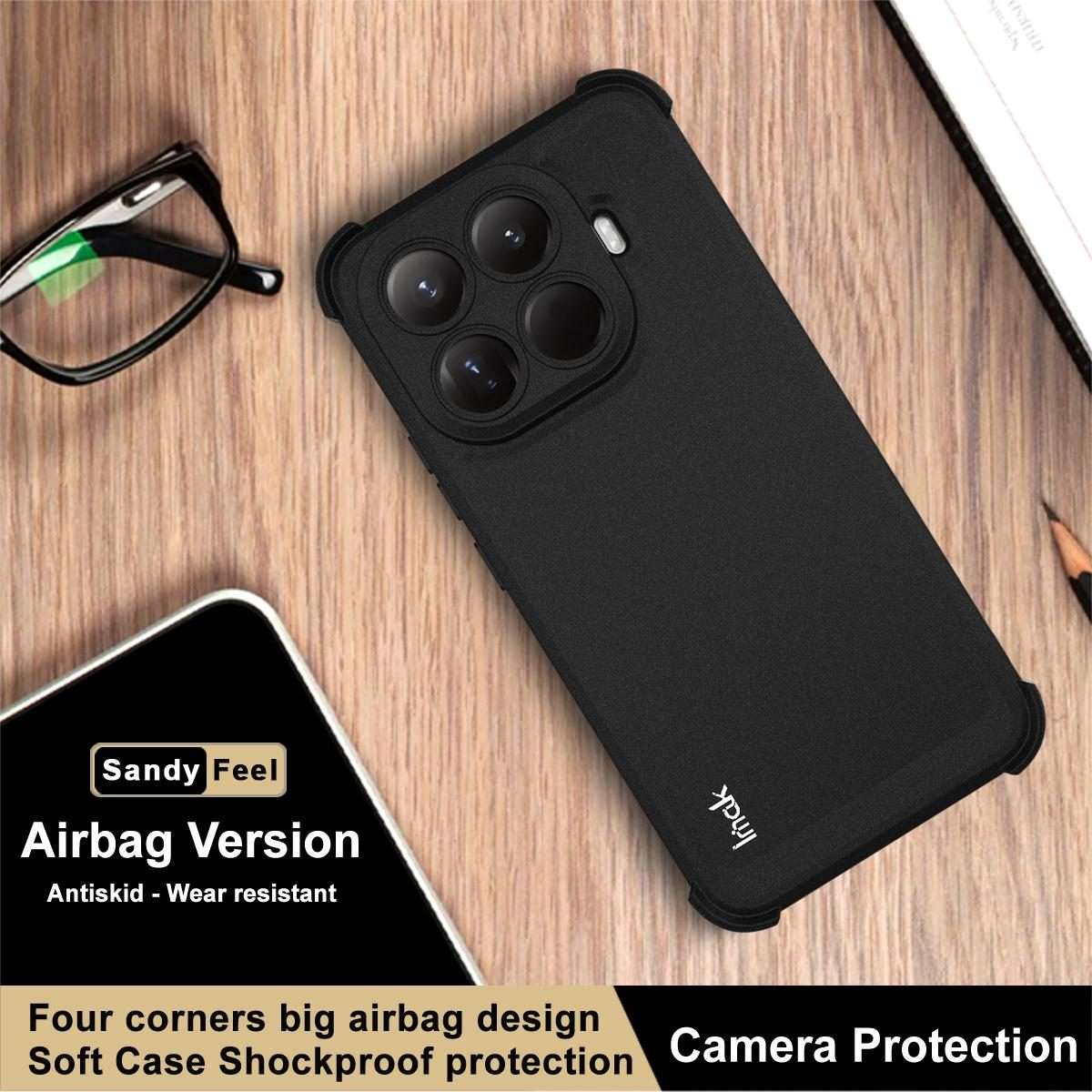For Xiaomi 15T Pro 5G imak Shockproof Airbag TPU Phone Case(Matte Black)