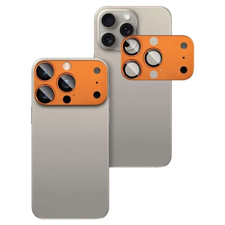 For iPhone 14 Pro/15 Pro/16 Pro imak Magic Style Lens Film, Imitating the Appearance ... (Orange)