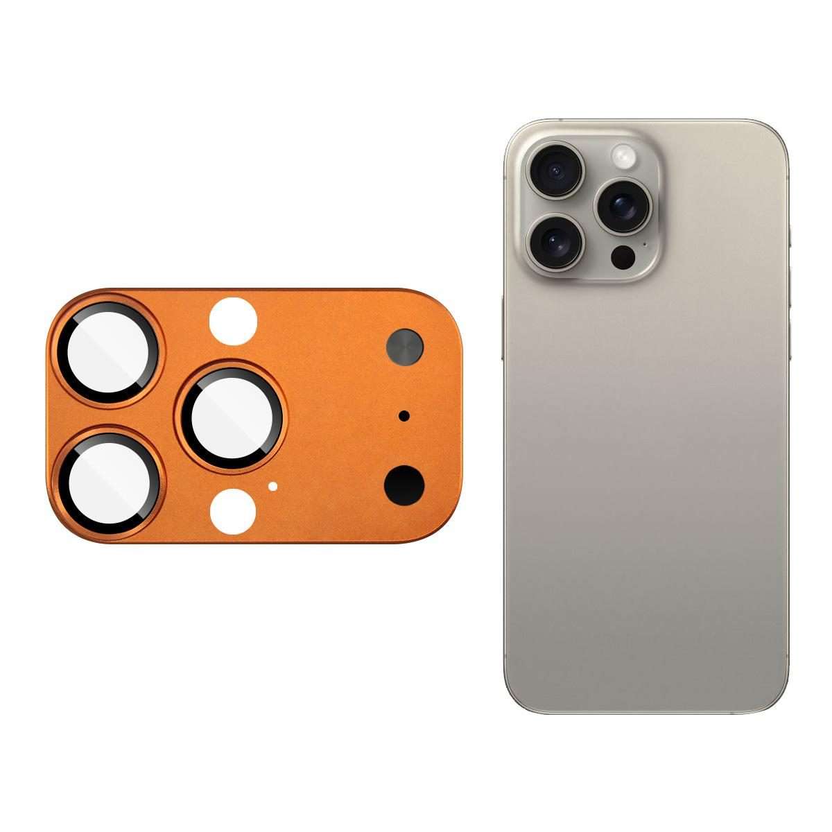 For iPhone 14 Pro/15 Pro/16 Pro imak Magic Style Lens Film, Imitating the Appearance ... (Orange)