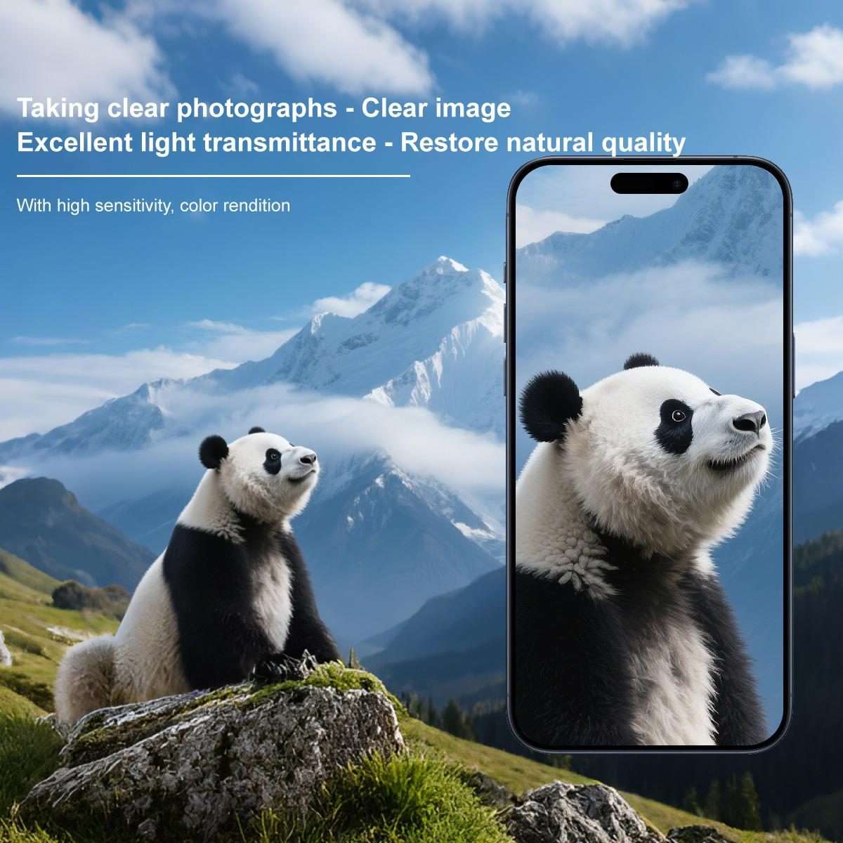 For iPhone 14 Pro/15 Pro/16 Pro imak Magic Style Lens Film, Imitating the Appearance ... (Orange)