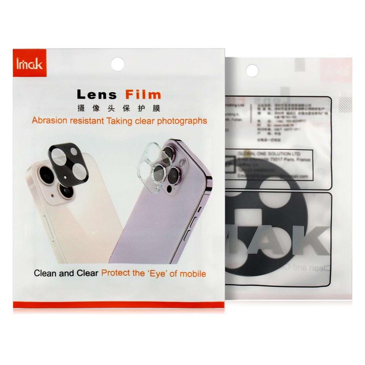 For iPhone 14 Pro/15 Pro/16 Pro imak Magic Style Lens Film, Imitating the Appearance ... (Orange)