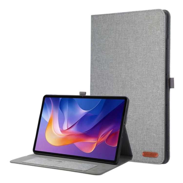 For Xiaomi Redmi Pad 2 Pro 12.1 Fabric Texture Horizontal Flip Leather Tablet Case with ... (Grey)