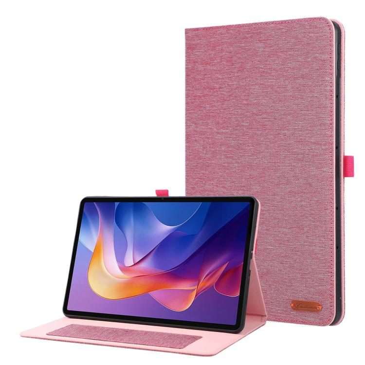For Xiaomi Redmi Pad 2 Pro 12.1 Fabric Texture Horizontal Flip Leather Tablet Case with ... (Pink)
