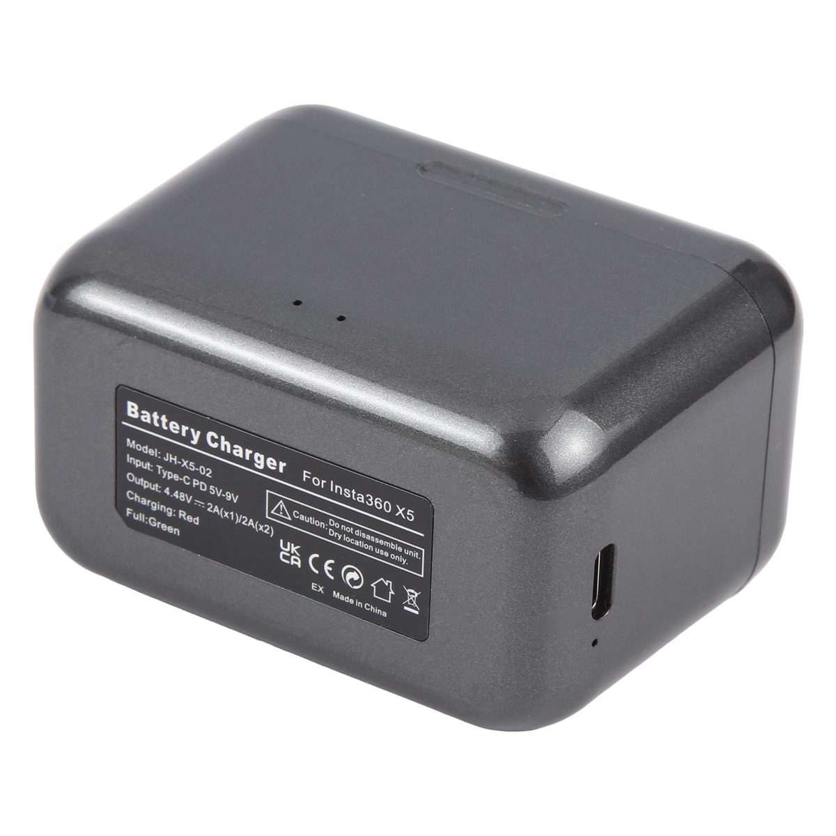 JH-X5-02 For Insta360 X5 Dual Batteries Charging Box Fast Charge Hub