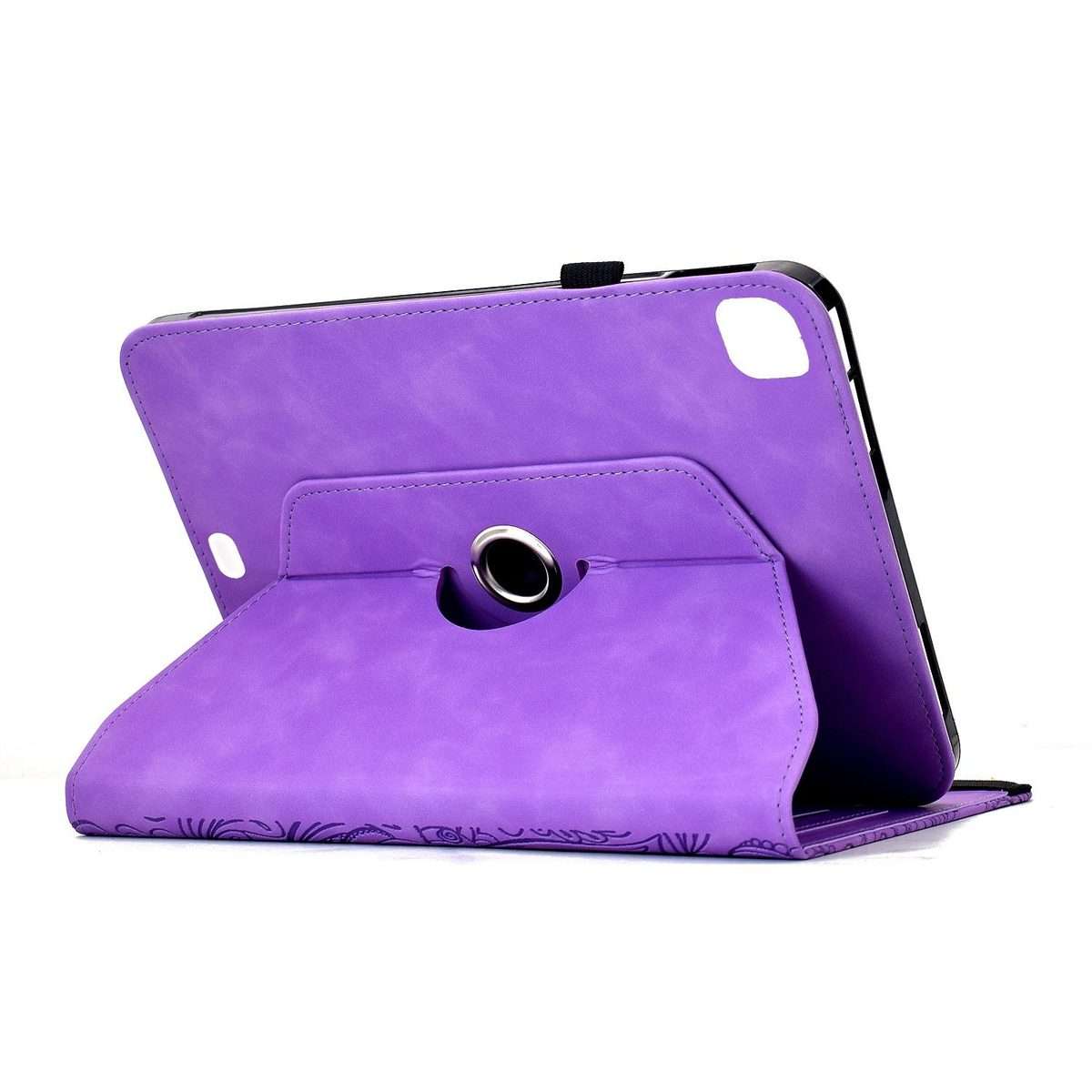 For iPad Air 11 2026 / 2025 / 2024 Rotatable Mandala Embossed Smart Leather Tab ... (Light Purple)
