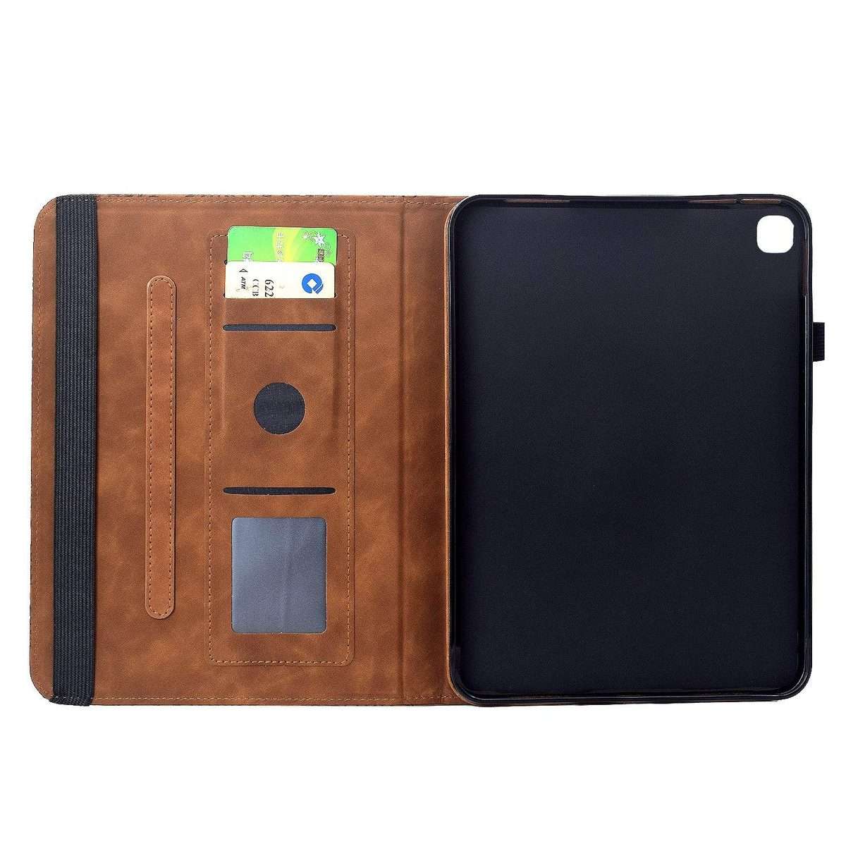 For iPad 10.2 2021 / Air 10.5 Rotatable Mandala Embossed Smart Leather Tablet Case(Brown)