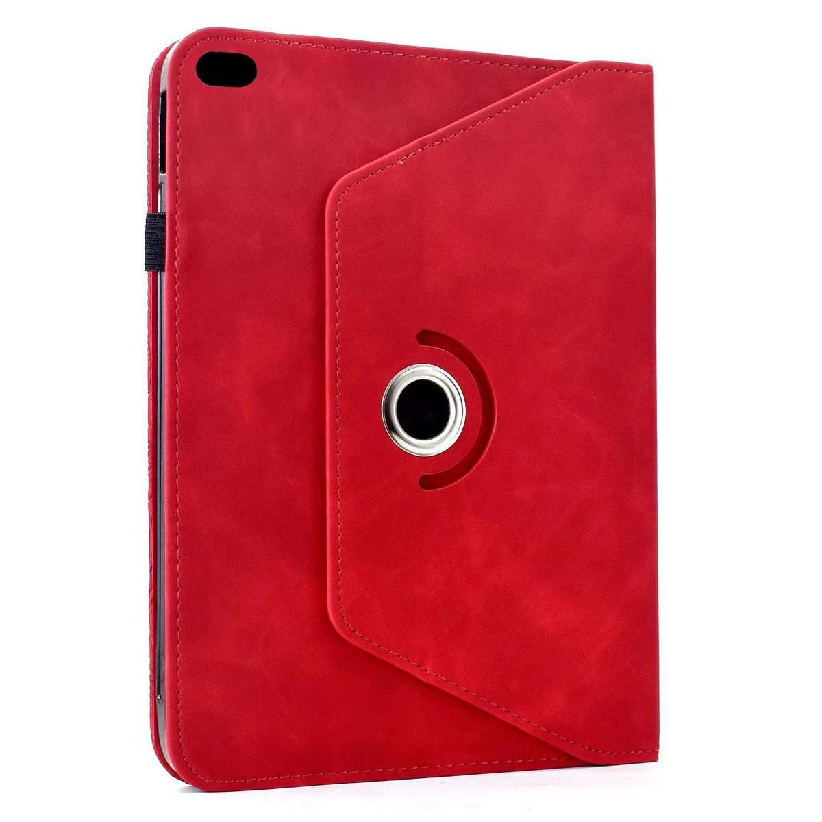 For iPad 9.7 2018 / 2017 / Air 2 / 1 Rotatable Mandala Embossed Smart Leather Tablet Case(Red)