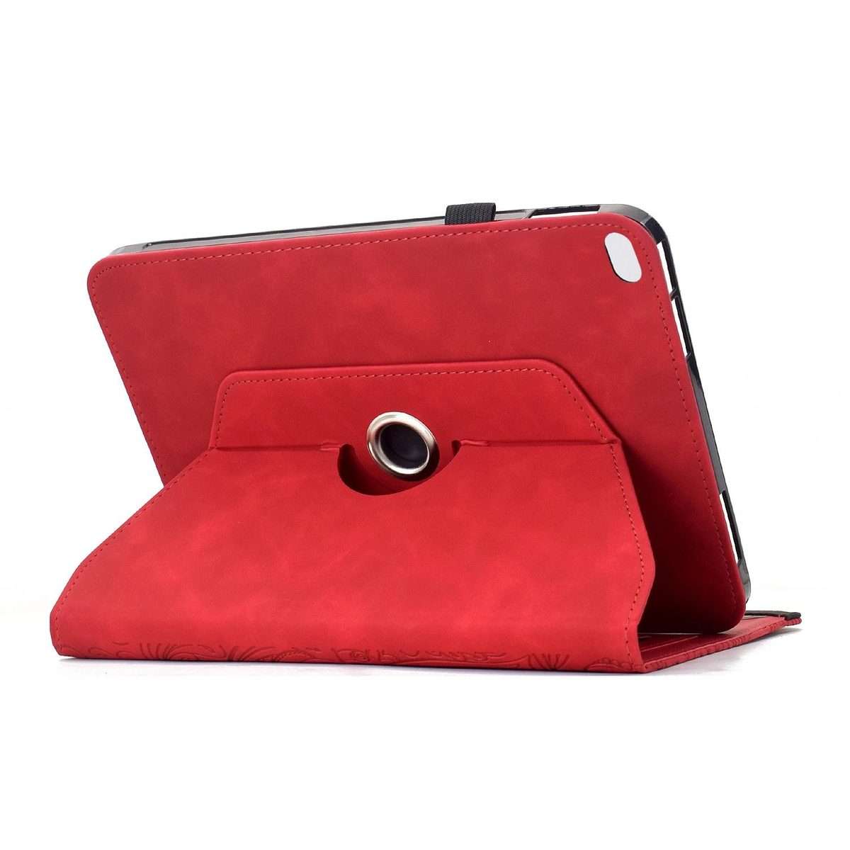 For iPad 9.7 2018 / 2017 / Air 2 / 1 Rotatable Mandala Embossed Smart Leather Tablet Case(Red)
