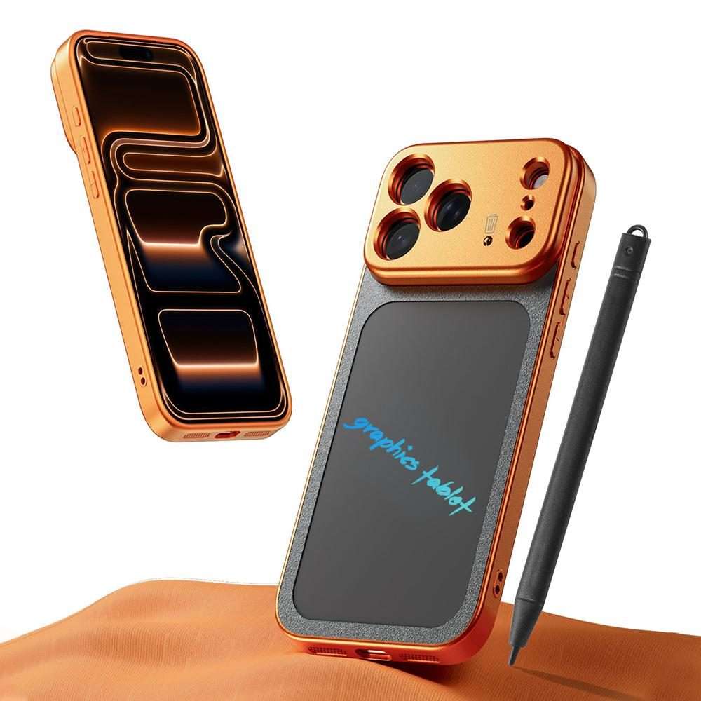 For iPhone 15 Pro Max TPU Frame Frosted Writing Board Shockproof Phone Case with Pen(Black)