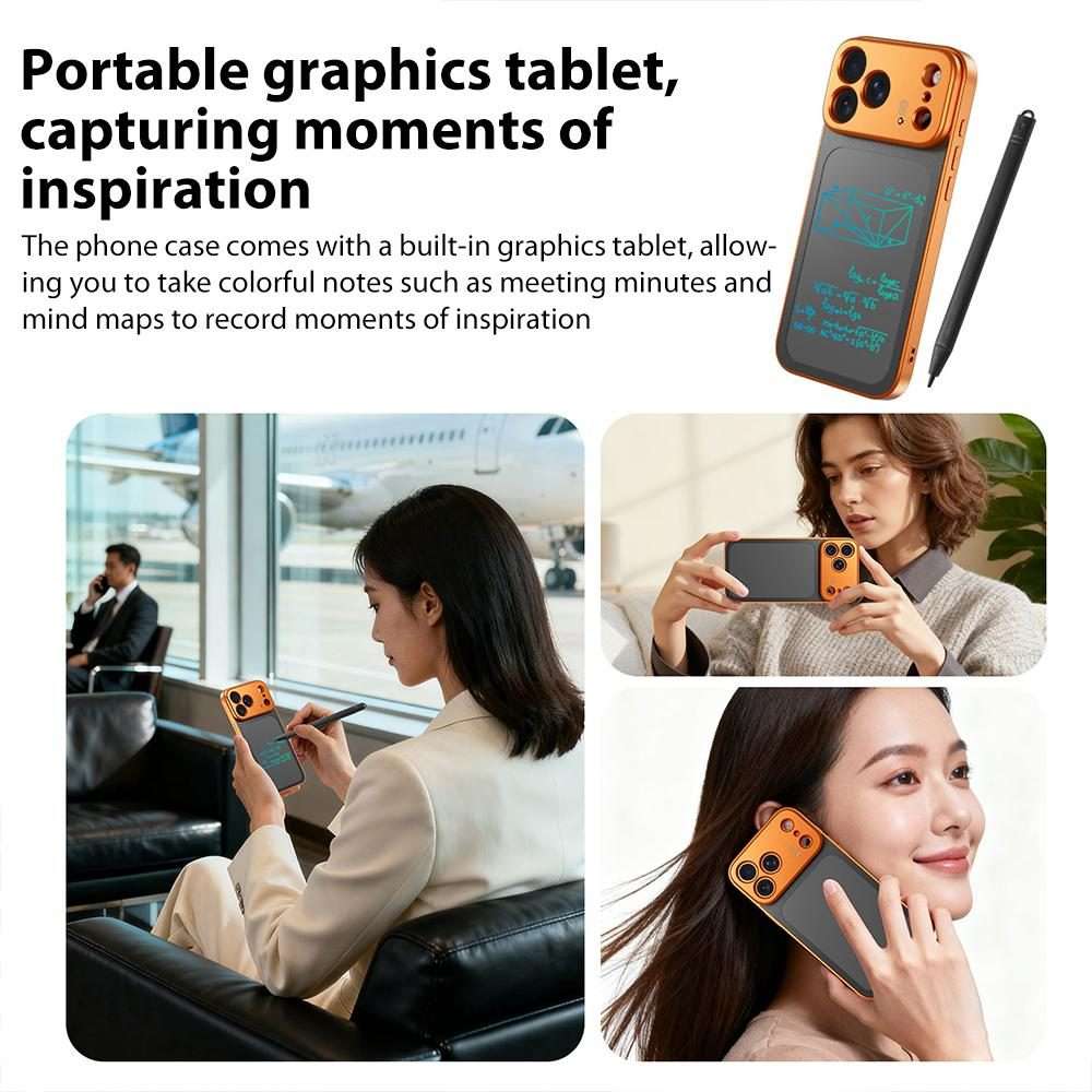 For iPhone 15 Pro Max TPU Frame Frosted Writing Board Shockproof Phone Case with Pen(Black)