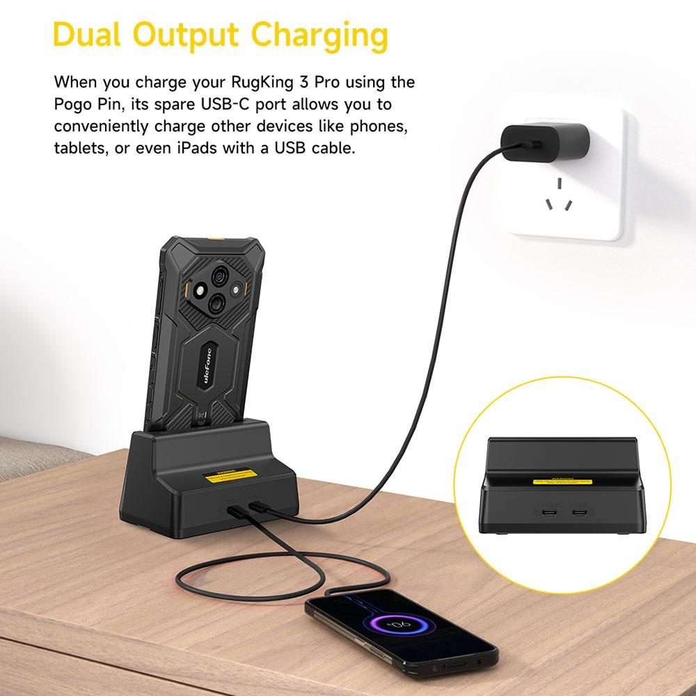 For Ulefone RugKing 3 Pro Ulefone USB-C / Type-C Desk Charging Dock(Black)