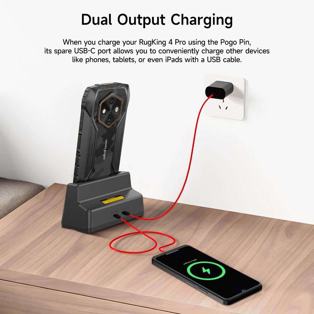 For Ulefone RugKing 4 Pro Ulefone USB-C / Type-C Desk Charging Dock(Black)