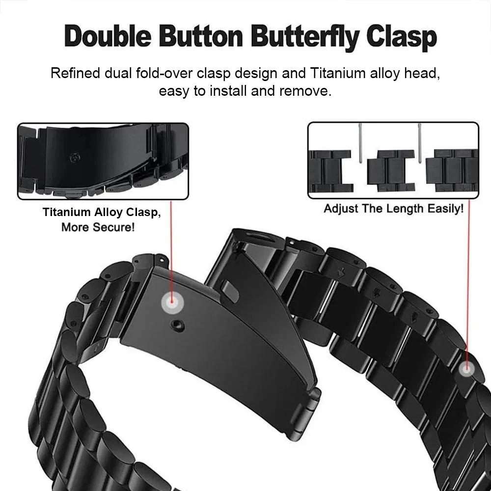 For Garmin 22mm Integrated Three Beads Flat Buckle Titanium Alloy Quick Release Watch Band(Silver)