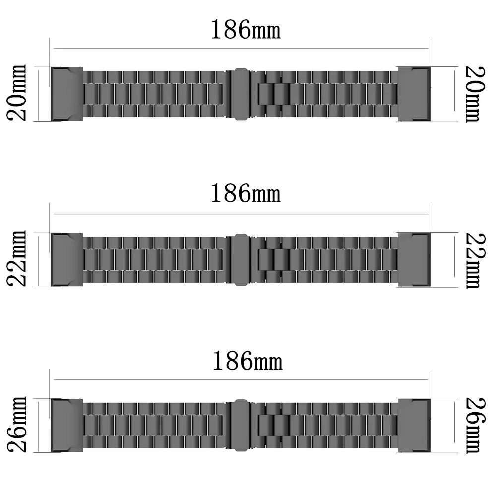 For Garmin 22mm Integrated Three Beads Flat Buckle Titanium Alloy Quick Release Watch Band(Silver)