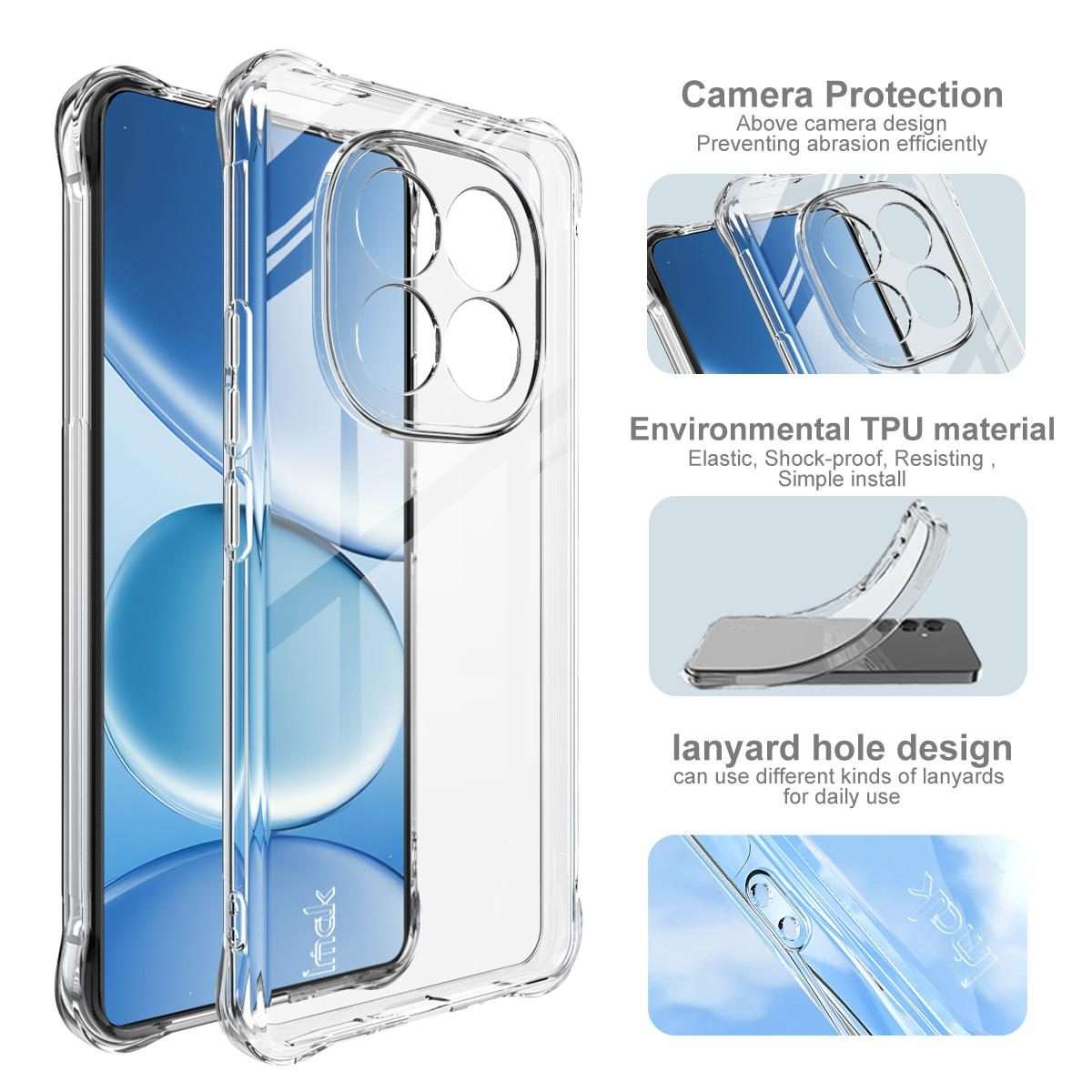 For Redmi Note 15 Pro 4G Global 163.2mm imak Shockproof Airbag TPU Phone Case(Transparent)