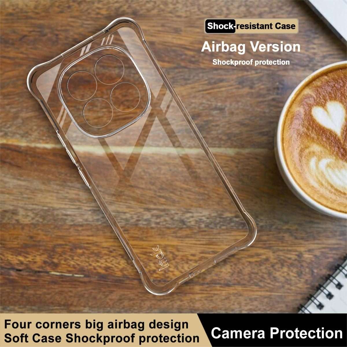 For Redmi Note 15 Pro 4G Global 163.2mm imak Shockproof Airbag TPU Phone Case(Transparent)
