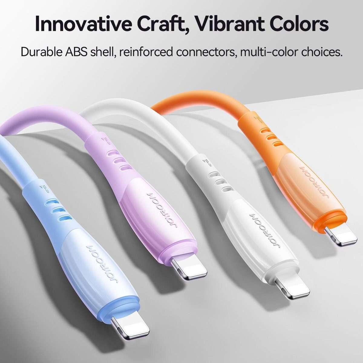 JOYROOM S-A59 Vibrant Series 3A USB to 8 Pin Fast Charging Data Cable, Length:1.2m(White)