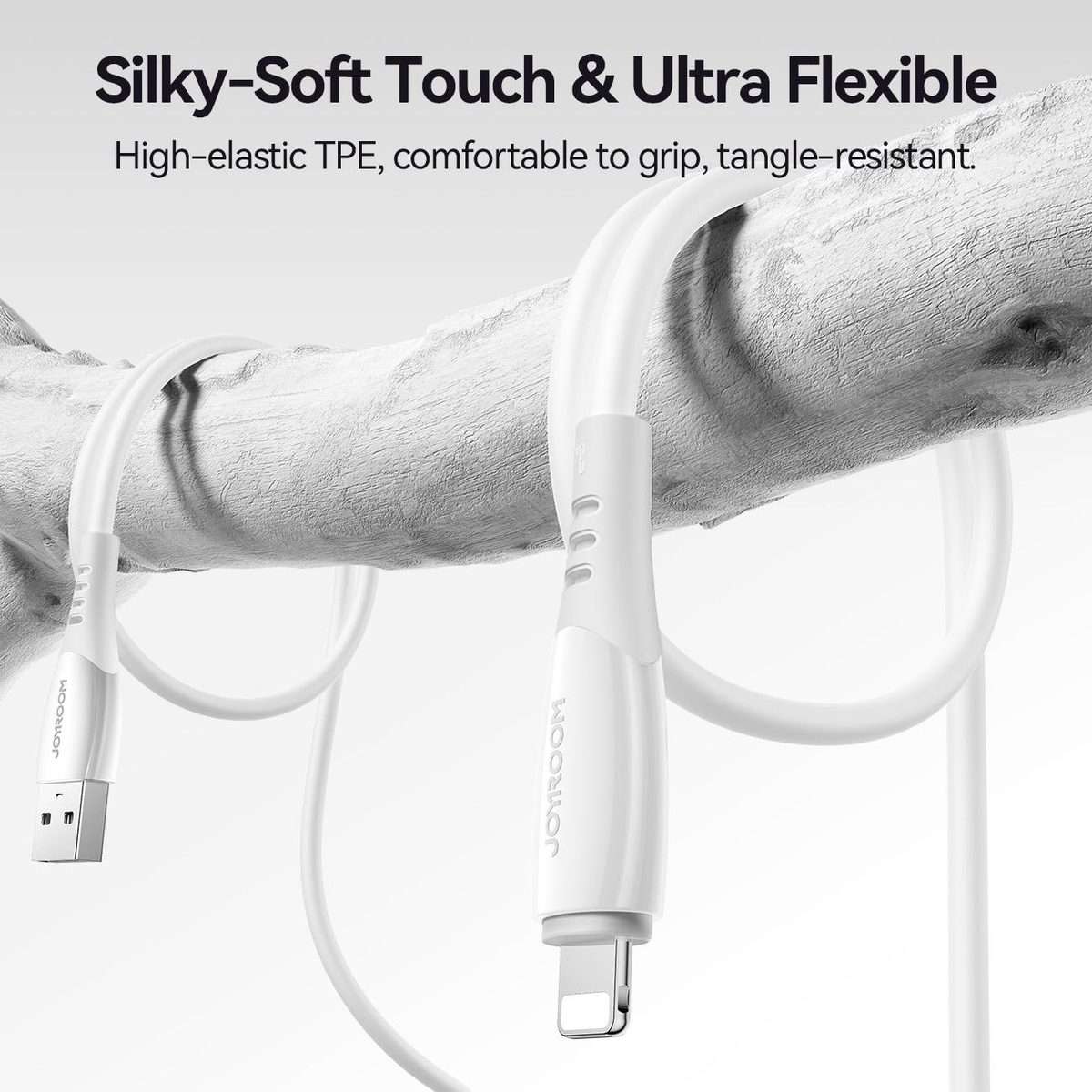JOYROOM S-A59 Vibrant Series 3A USB to 8 Pin Fast Charging Data Cable, Length:1.2m(White)