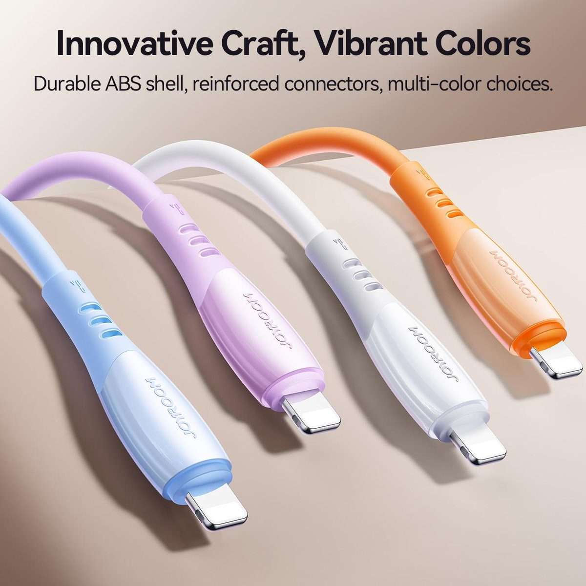 JOYROOM S-A59 Vibrant Series 3A USB to 8 Pin Fast Charging Data Cable, Length:1.2m(Orange)