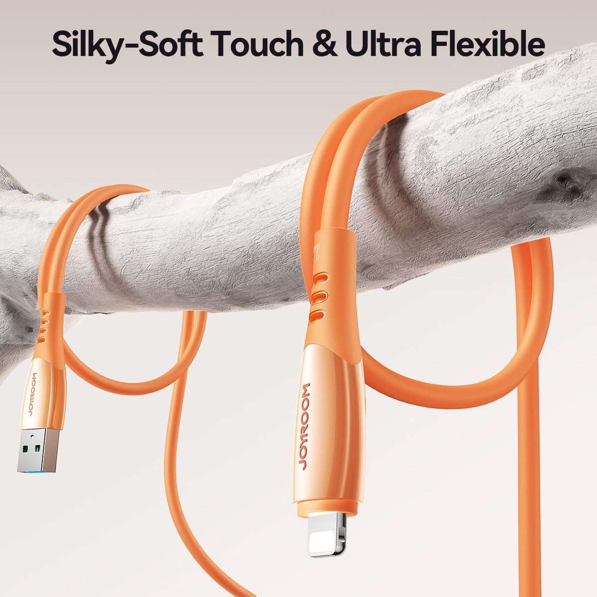 JOYROOM S-A59 Vibrant Series 3A USB to 8 Pin Fast Charging Data Cable, Length:1.2m(Orange)
