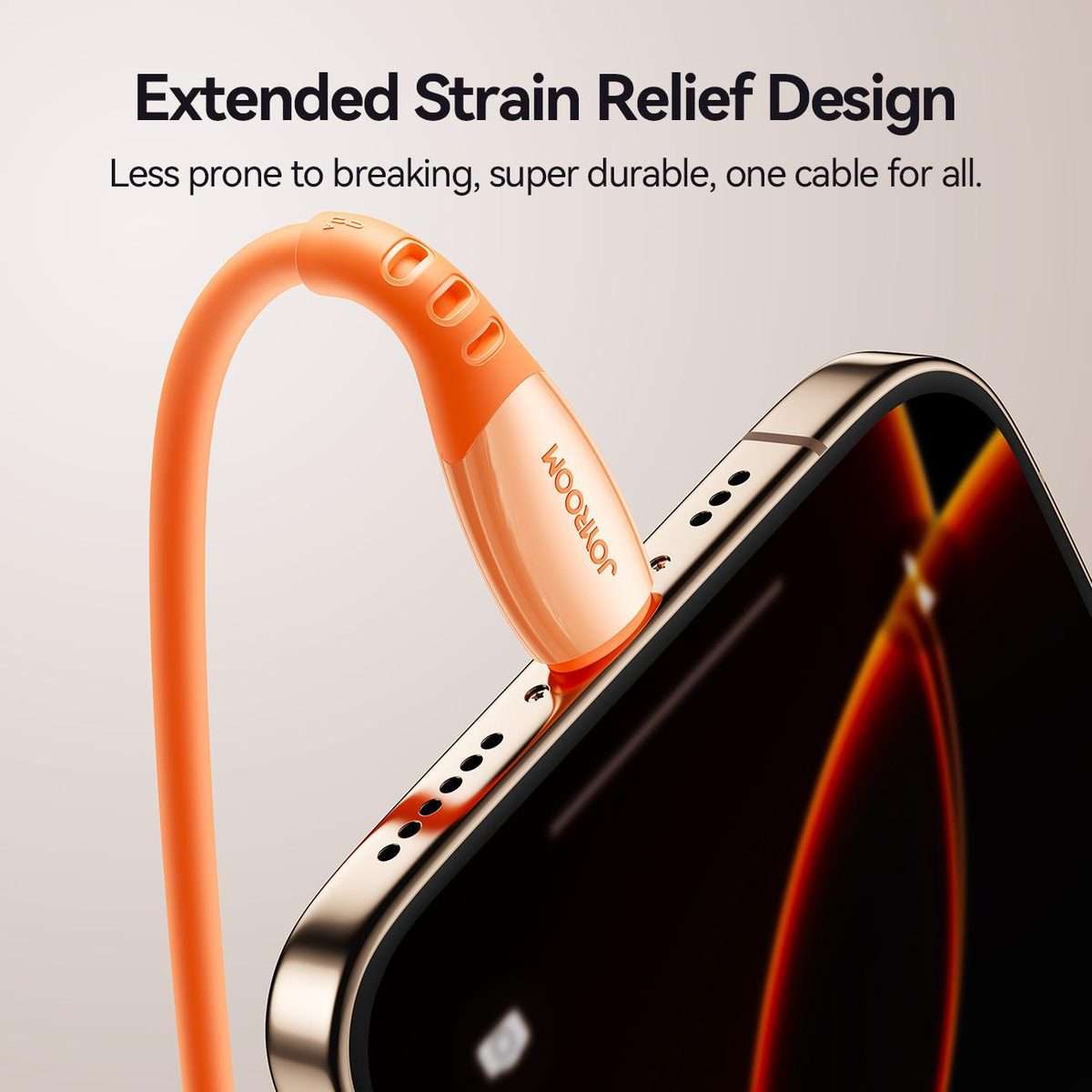 JOYROOM S-A59 Vibrant Series 3A USB to 8 Pin Fast Charging Data Cable, Length:1.2m(Orange)