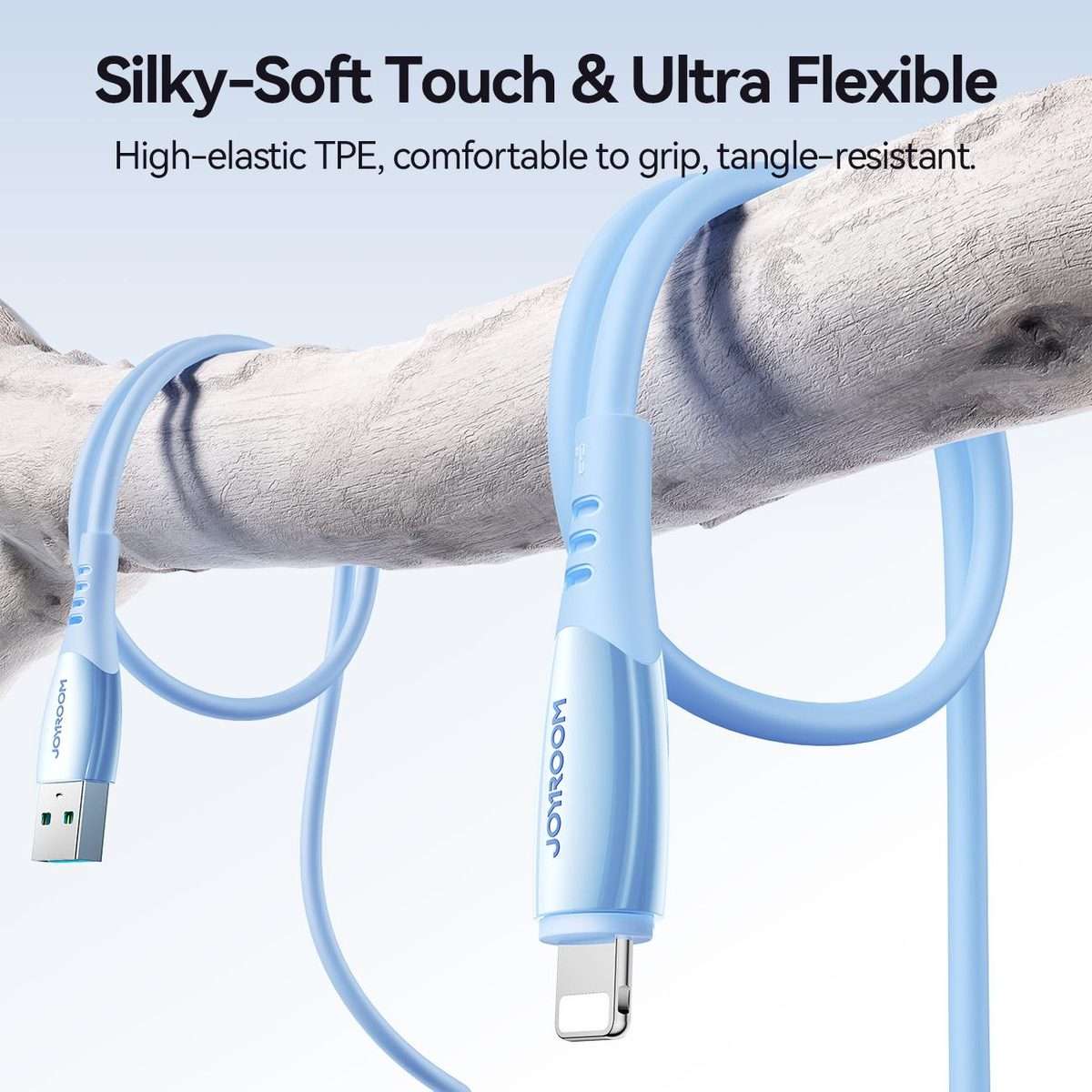 JOYROOM S-A59 Vibrant Series 3A USB to 8 Pin Fast Charging Data Cable, Length:1.2m(Blue)